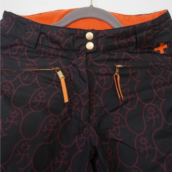 Rossignol JC de Castelbajac Ski Snowboarding Pant Brown Black Women's Size S - Picture 2 of 11